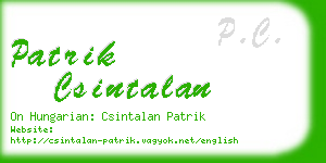 patrik csintalan business card